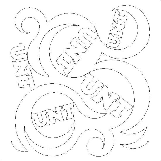 (image for) School Meander UNT Swirls-L05070*