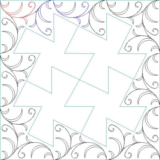 (image for) Wide Pinwheel Border and Corner-L05115*