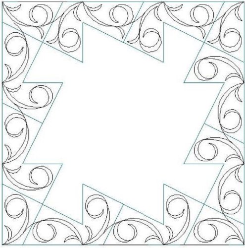 (image for) Wide Pinwheel Swirls Border and Corner-L02627*